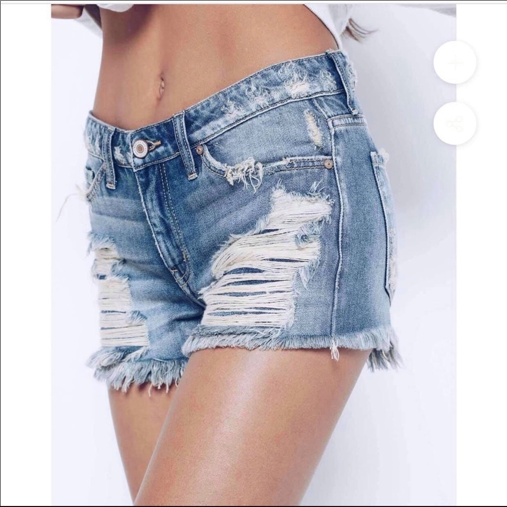Three different styles of Jean shorts